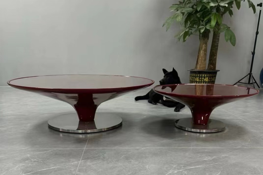 Fiberglass coffee table Modern style coffee table Outdoor coffee table Spinning top coffee table