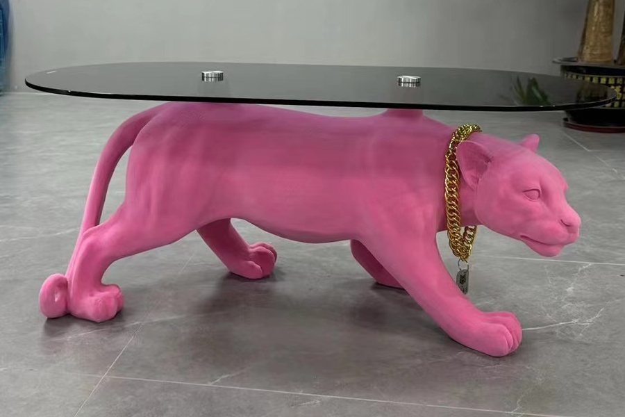 Coffee table flocking tiger base coffee table fashion design coffee table modern style coffee table