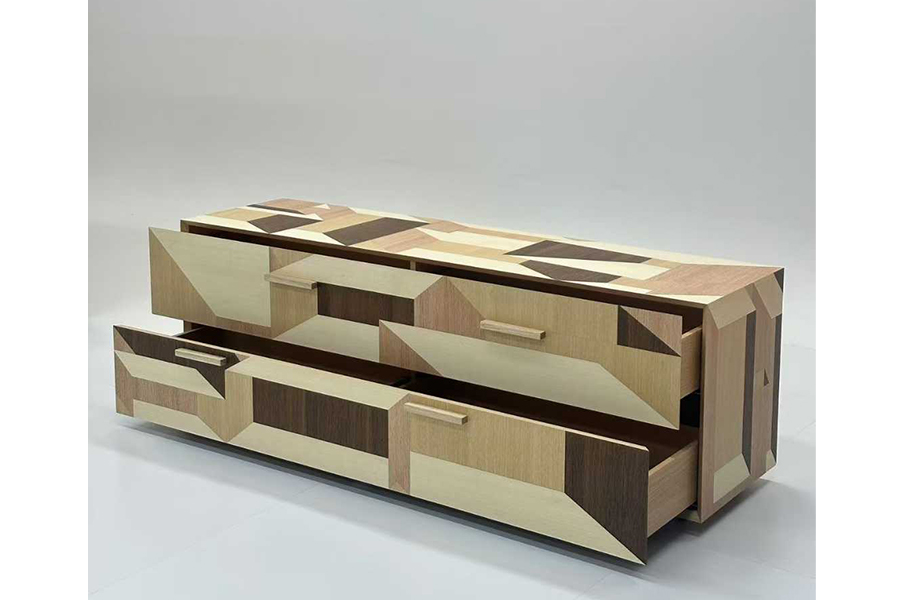 Simple modern solid wood side cabinet Inlay creative storage compartment TV cabinet