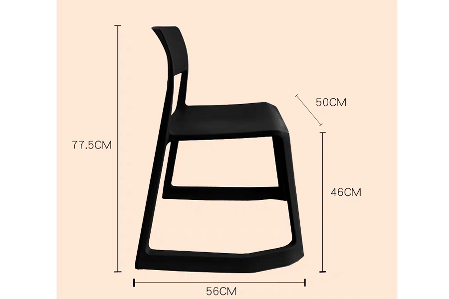 Nordic minimalist stackable office training  chair outdoor PP chair creative rocking chair