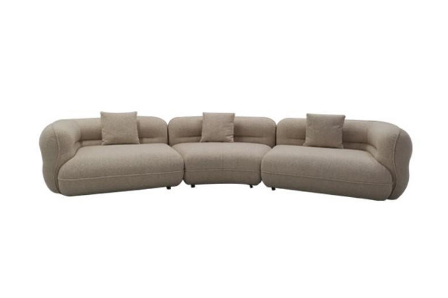 Sofa-Minimalist Creamy Style Sofa, Fabric Sofa, Relaxed and Comfortable Sofa