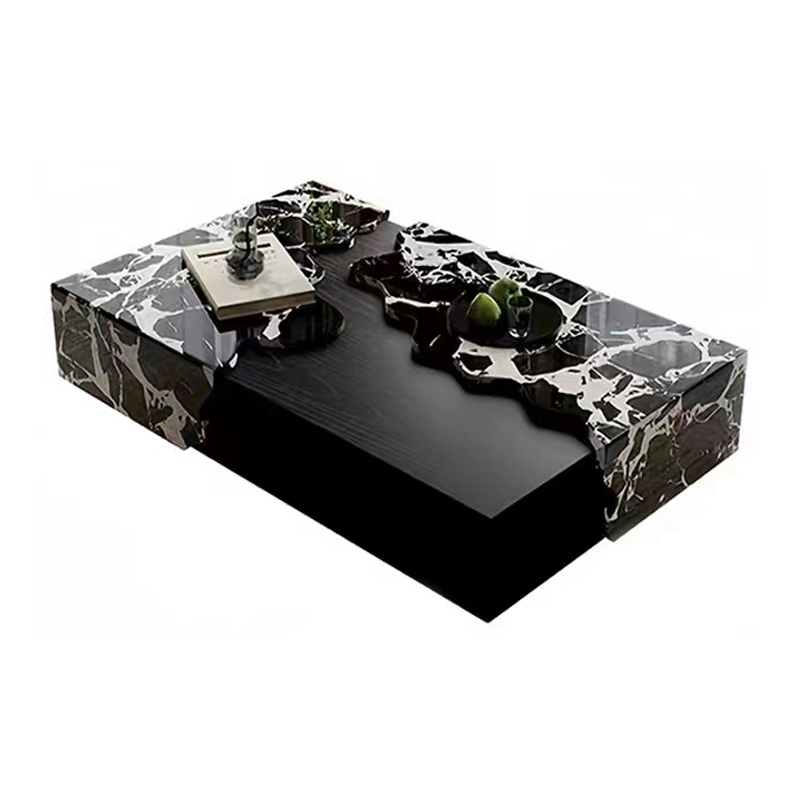 GUERNSEY End Table Nordic Marble Coffee Table Rectangular Tea Table Home Living Room Coffee Table Nordic Simple Coffee Table Living Room Table