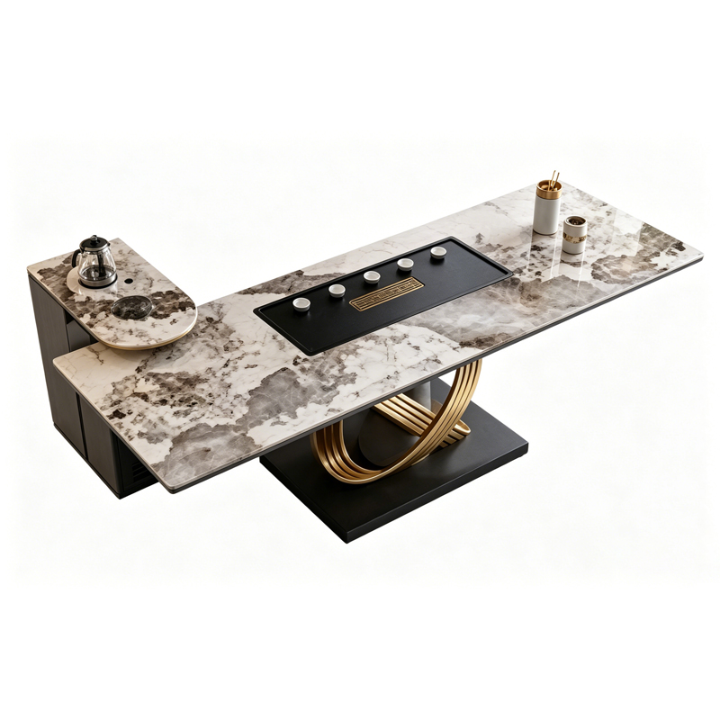 Rectangular Sintered Stone Island Tea Table
