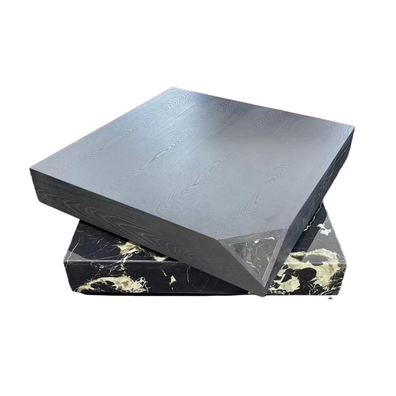 Square Raw Wood Coffee Table
