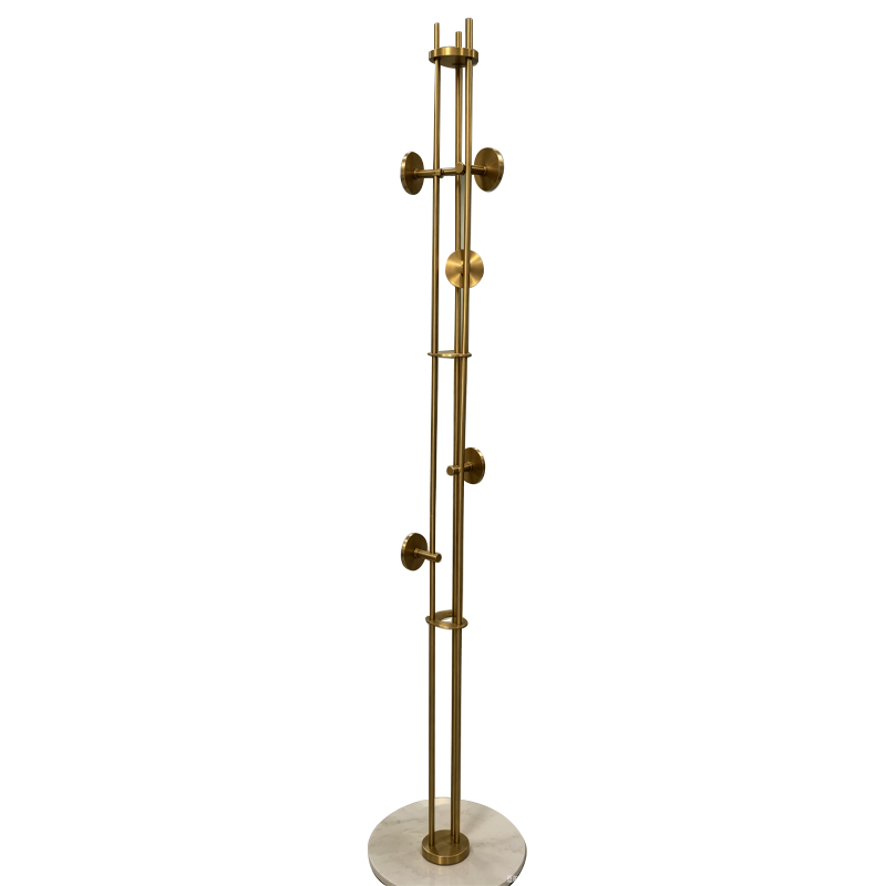 Modern Gold Coat Rack with Round Hook
