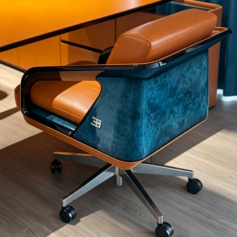 Bugatti Home Collection Office Chairs in Tan and Blue