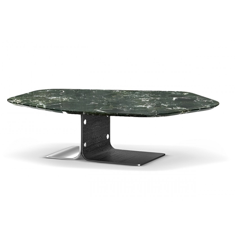 Italian Arabescato Sintered Stonecoffee table， Black Titanium Plated Metal Legscoffee table