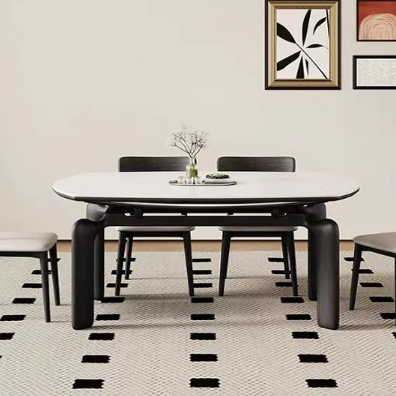 Medieval style Exendable dining table home dining room solid wood  table