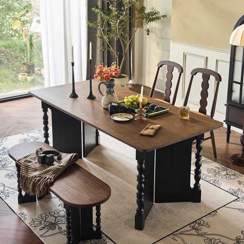 Square dining table French Retro Design Rectangular Dining Table