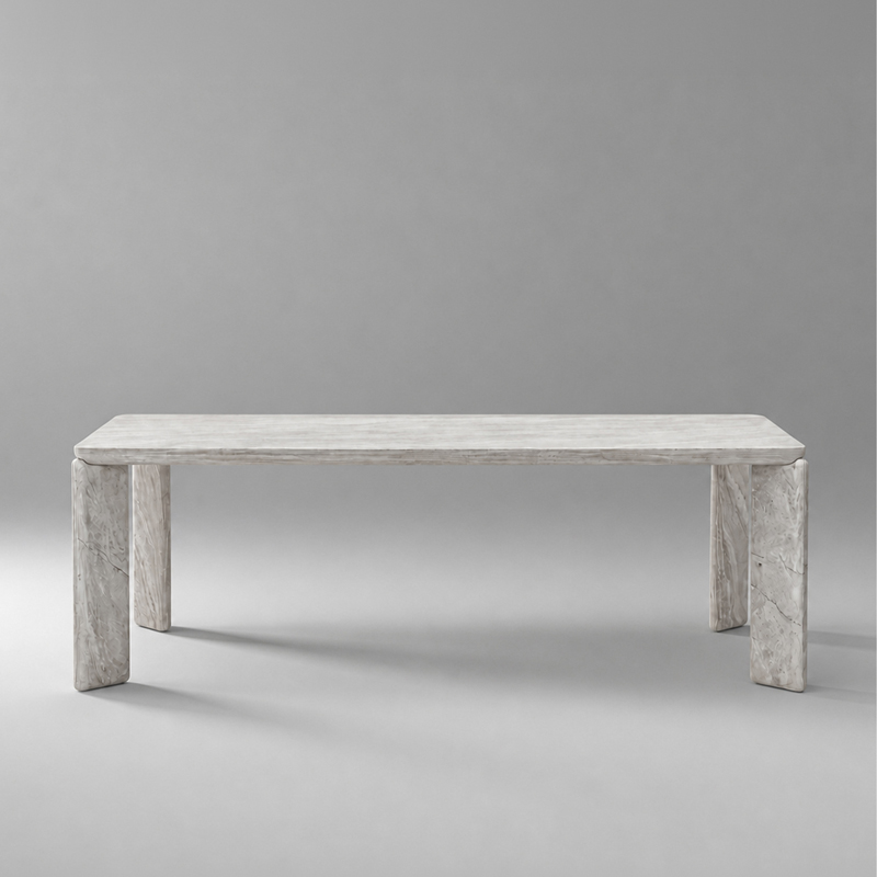 Atlas Dining table Organic Brutalist Rectangular Dining Table | Natural Stone Interlocking Structure for High-end Dining Area