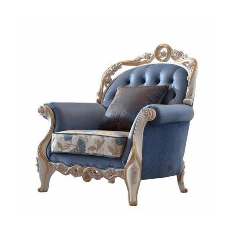 Classic French Vintage Gold Trim Carved Sofa Living Room Set