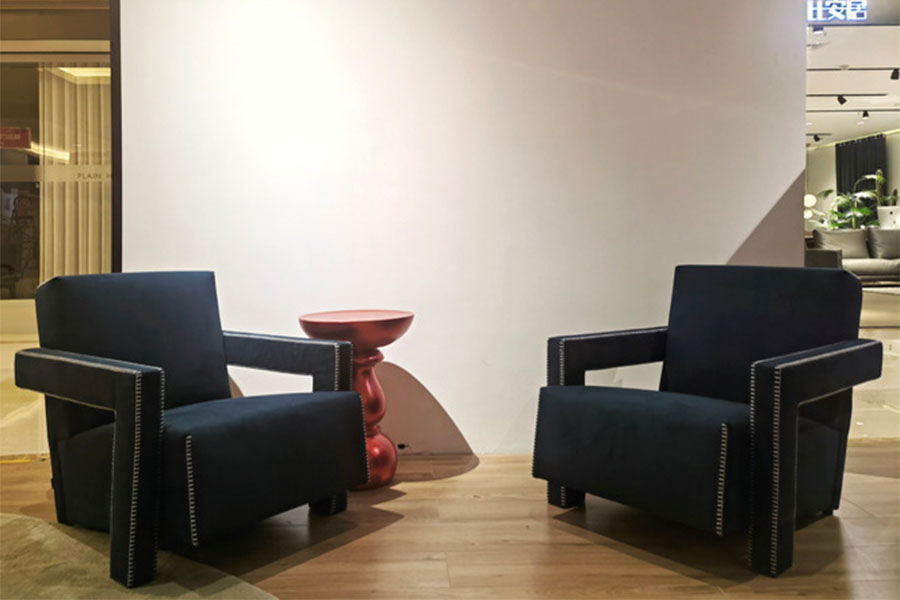 leather armchair blue