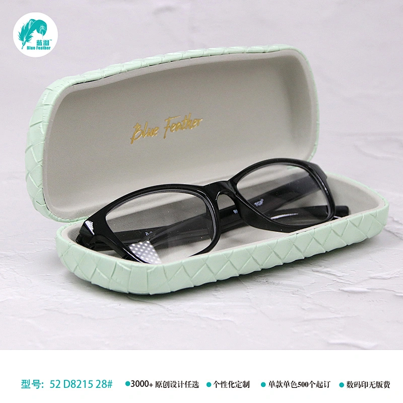 green metal eyeglasses case