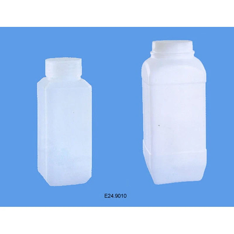Bouteille en plastique, forme carrée