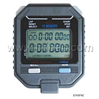 Cronometro elettrico, display a 2 righe, 10 memorie