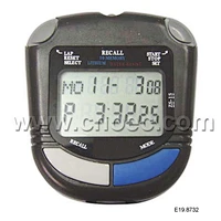 Cronometro elettrico, display a 2 righe, 10 memorie
