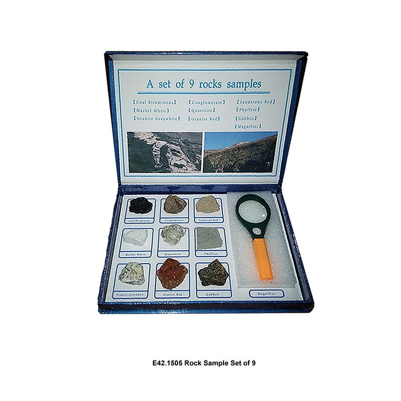 Juego de muestra de brillo de roca de 9