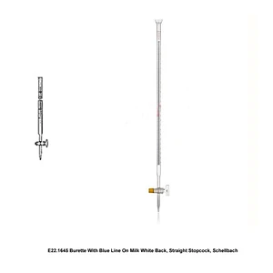 Burette Avec Ligne Bleue Sur Fond Blanc Lait