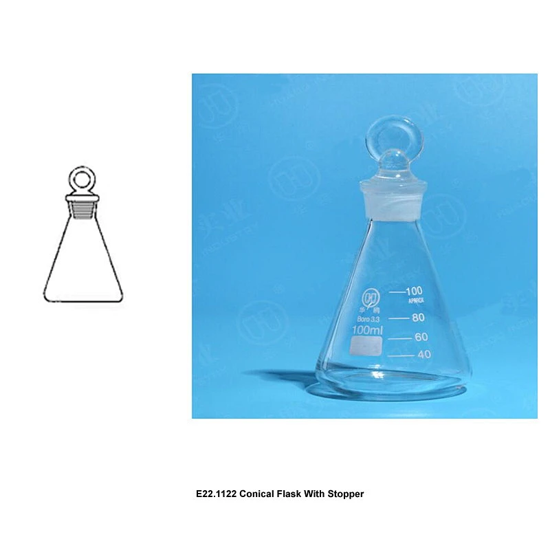 Conical Flask na May Stopper