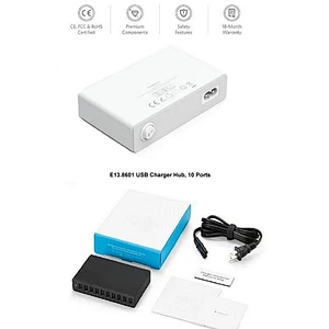 USB Charger Hub, 10 Ports