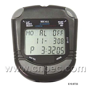 Cronometro elettrico, display a 3 righe, 60 memorie