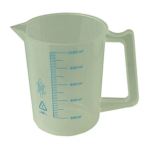 Vaso de precipitados de plástico, graduado con asa