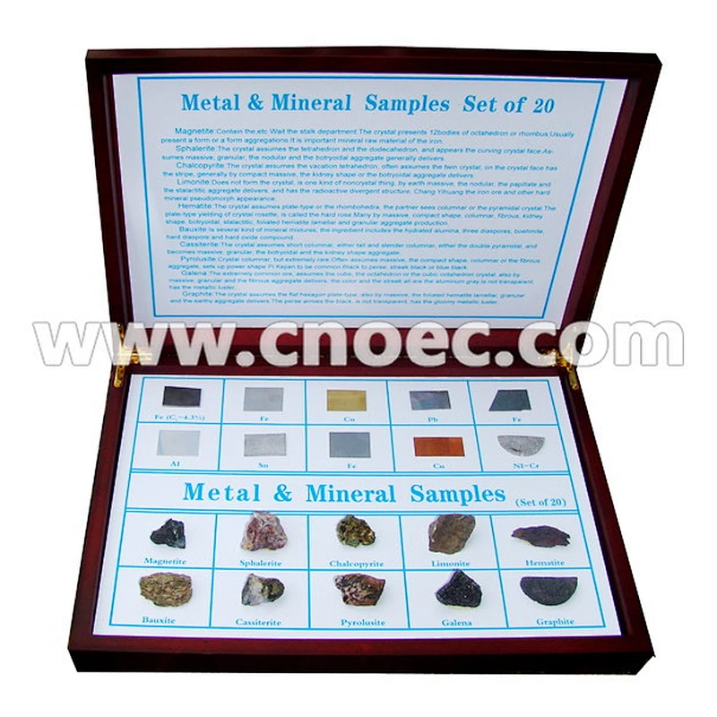 Metall- und Mineralproben-Set mit 20 Stück
