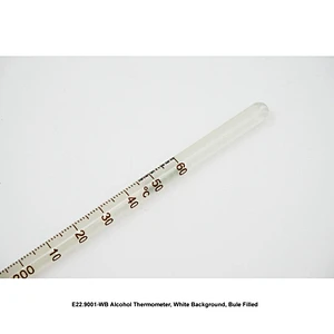 Alcohol Thermometer, White Background, Bule Filled