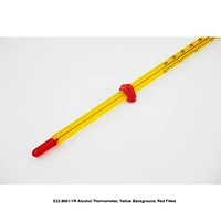 Alcohol Thermometer, Yellow Background, Red Filled