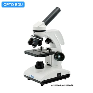 Microscope étudiant monoculaire, corps en métal, mise au point grossière