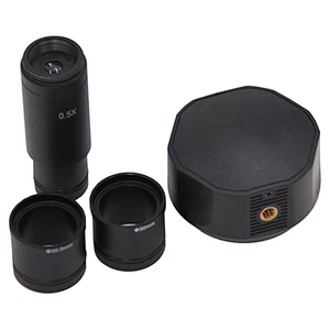 Câmera digital USB 2.0 CMOS, 5,0 M, cabo USB fixo, conjunto de anel adaptador de tubo ocular 0,5x