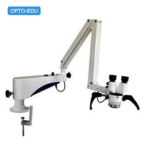 Microscópio de operação, uma cabeça 90°, zoom de passo manual, 3x~12x, suporte de poste, para otorrinolaringologia, cirurgia, montagem em coluna