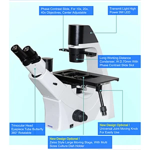 Microscope à contraste de phase biologique inversé-DIC