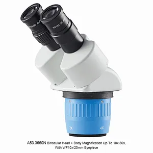 Microscópio estéreo com zoom passo a passo, 2x/4x