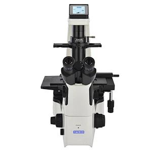 Microscópio de contraste de fase biológica invertida, LCD de informações