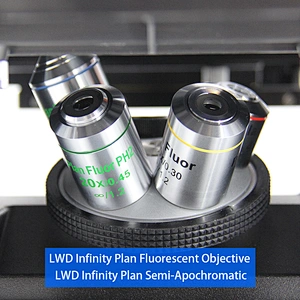 Перевернутый светодиодный флуоресцентный микроскоп, Semi-APO, BF+PH+FL, ECO