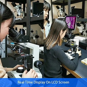 Laboratory Biological Microscope XSZ107BN, Seidentopf Trinocular Black