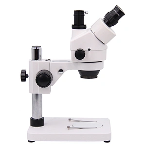 Trinokulært zoom stereomikroskop, 0,7x~4,5x, stangstativ, ingen lyskilde