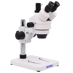 Trinokulært zoom stereomikroskop, 0,7x~4,5x, stangstativ, ingen lyskilde
