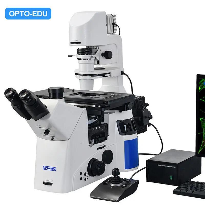 Full Motorized Inverted Fluorescent Microscope, Semi-APO, BF/PH/PL/FL/DIC