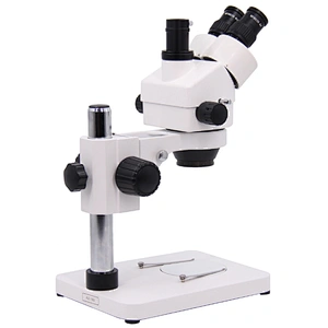 Trinokulært zoom stereomikroskop, 0,7x~4,5x, stangstativ, ingen lyskilde