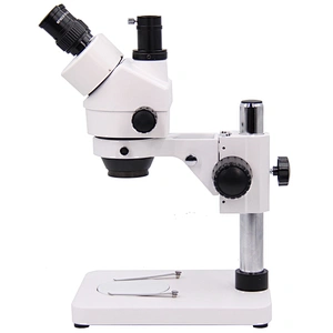 Trinokulært zoom stereomikroskop, 0,7x~4,5x, stangstativ, ingen lyskilde