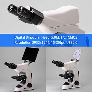 Microscopio biológico digital, 5,0 M, con soporte para almohadilla