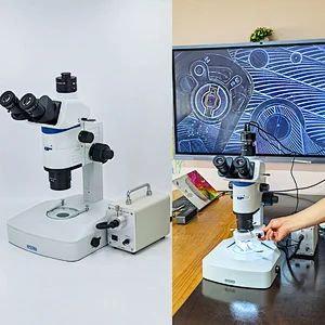 Parallel Zoom Stereo Microscope, 0.63x~8x, 1:12.5, APO, Upper Light