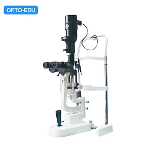 Microscope à lampe à fente, lumière convergente + supérieure, 2 étapes 10x, 16x
