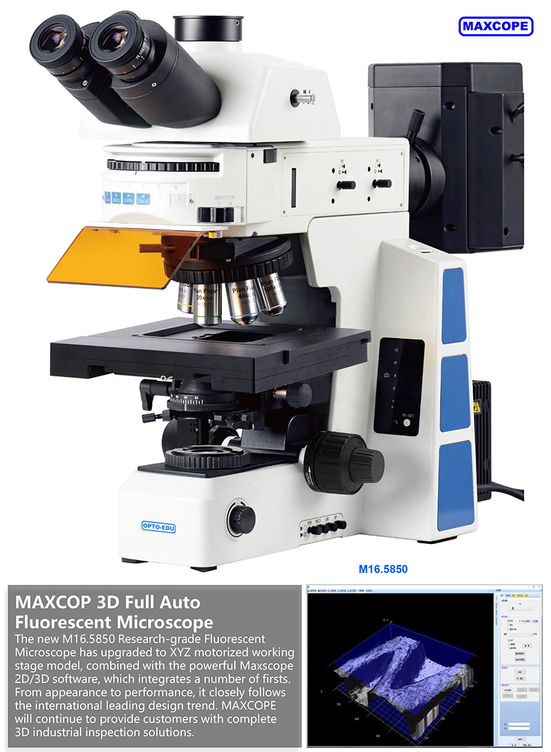 OPTO-EDU M12.5850 Motorized Biological Microscope, BF, XYZ Motorized