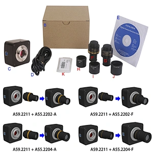 Câmera digital, USB 3.0 CMOS, montagem C + ocular