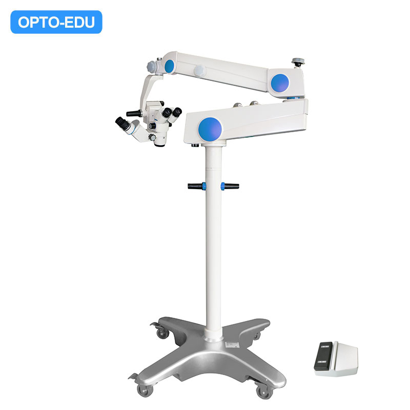 Operating Microscope, Dual Head, Manual 3 Step, 6x10x16x, 2 Function Foot Switch, Para sa Ophthalmology