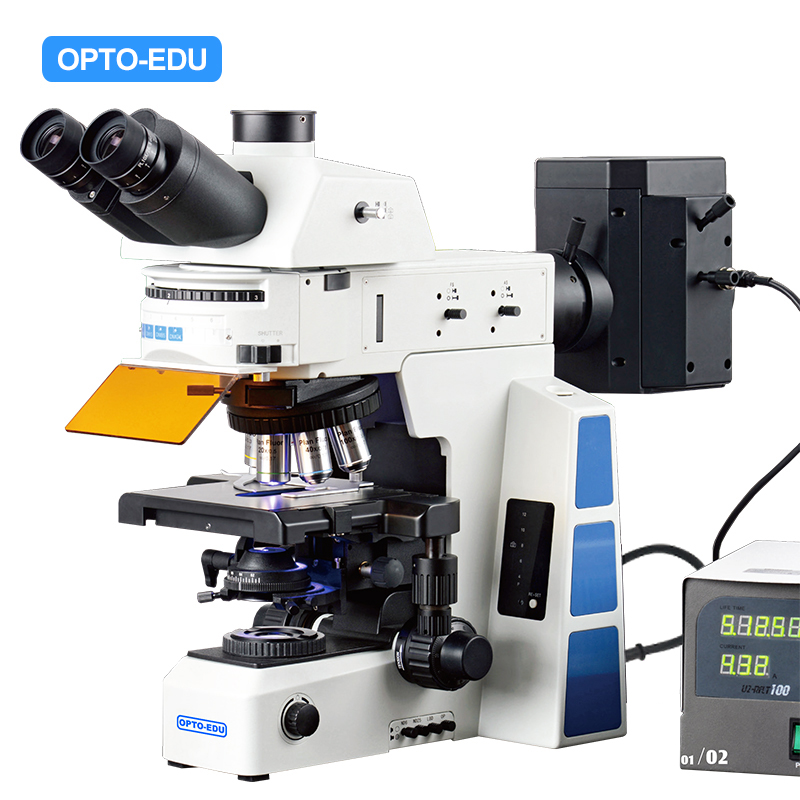 Research Flourescence Microscope, Mercury + LED, B,G,UV, Semi-APO, Upgrade BF+DF+PL+PH+FL+DIC