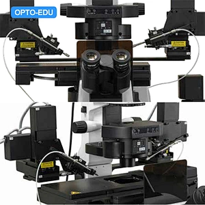 Research Level Inverted Fluorescent Microscope + Micromanipulators, BF+FL+RPC